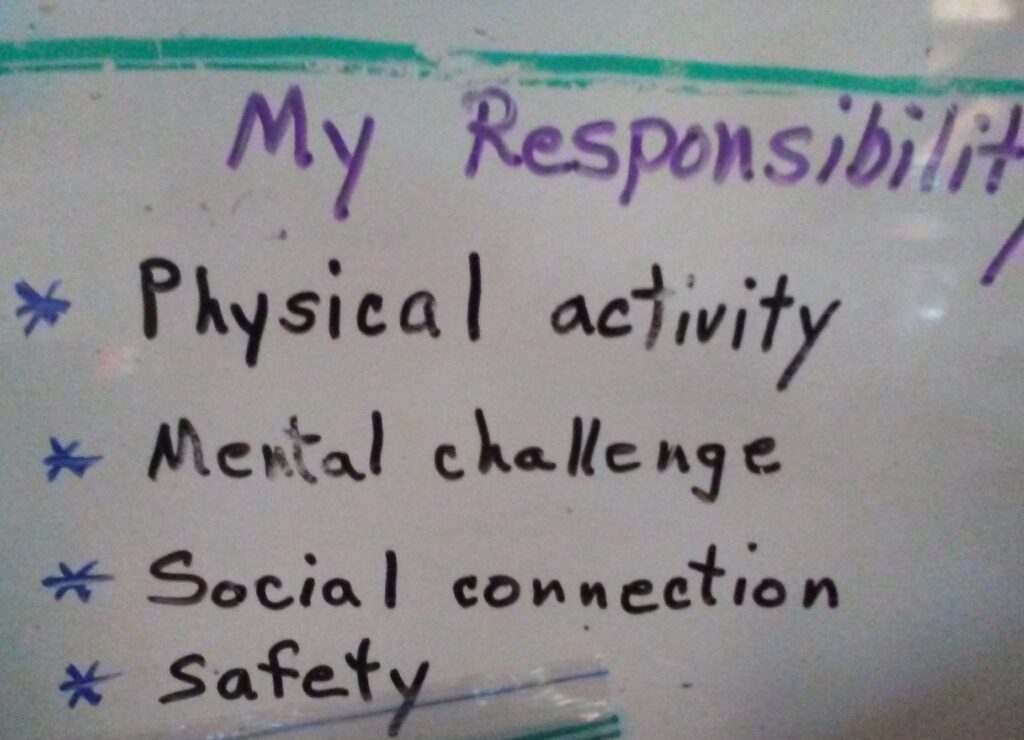 A spouse's list of responsibilities to themselves during their care for their significant other.